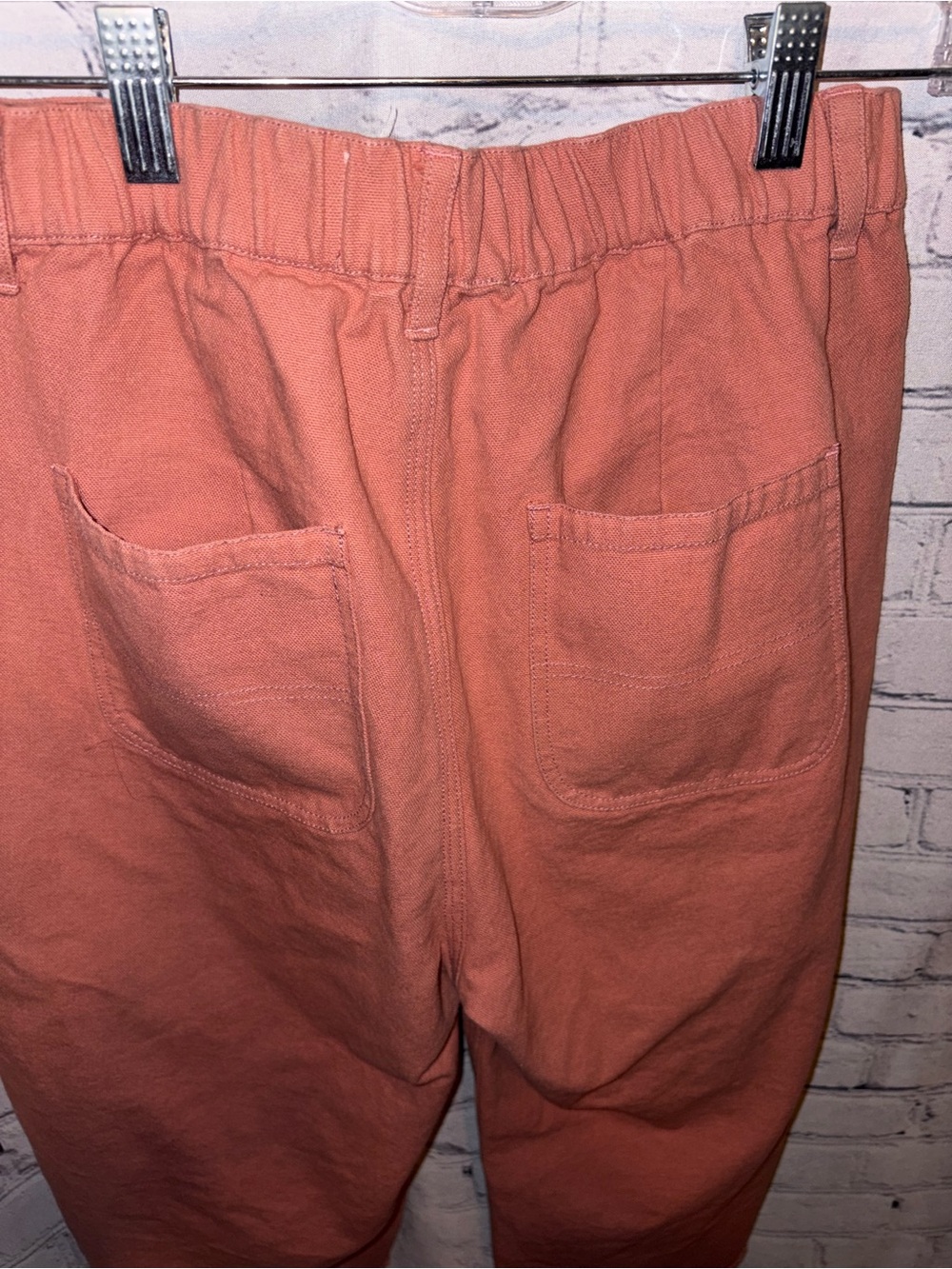Mollusk California Fall Orange Painter Pants Raw Hem High Waisted Jeans Size L - Picture 7 of 12